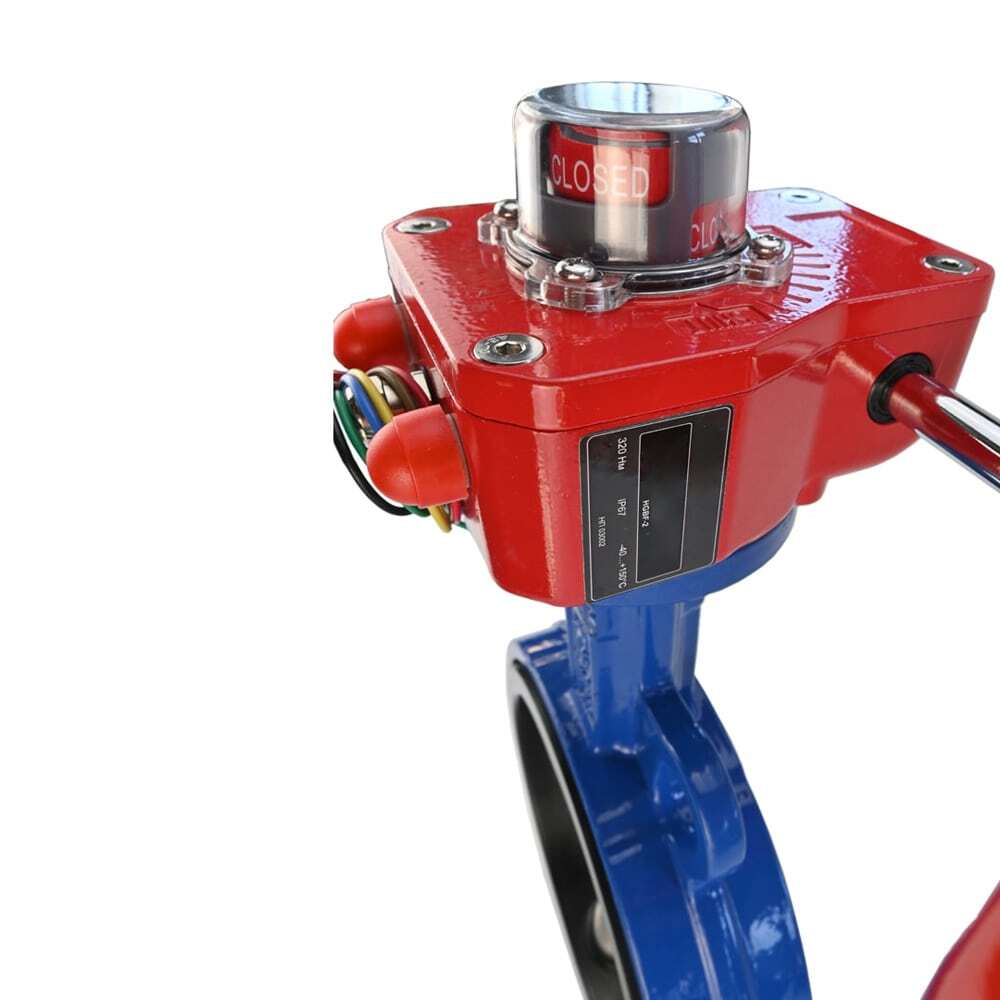 Válvula Mariposa de Agua Elefante WCB-316L-VITON material del cuerpo - Acero al carbono WCB, material del disco - Acero inoxidable AISI 316L, sello - Viton con engranaje Elefante HGBF, indicador de posición y sensor de retroalimentación