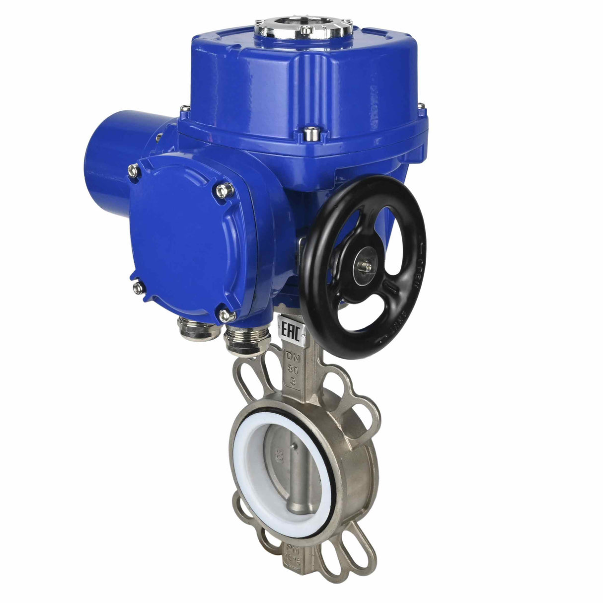 Válvula de mariposa de agua Elephant 316L-316L-PTFE, material del cuerpo - acero inoxidable aisi 316l, material del disco - acero inoxidable AISI 316L, sello - PTFE con actuador eléctrico de 1/4 de vuelta Elephant QT-W (M) 380V