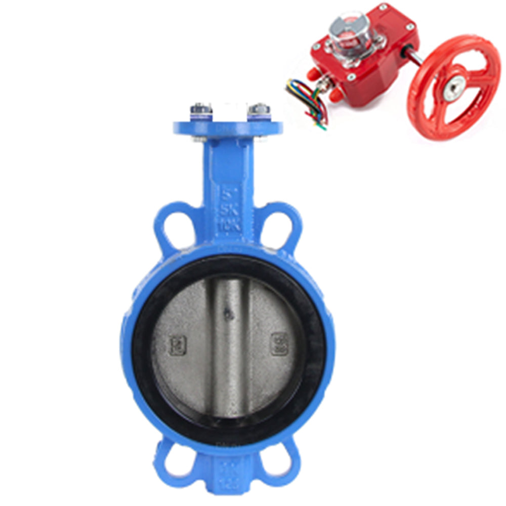 Vanne papillon d'eau Elephant WBV1632E-2W-Fb-H, matériau du corps - fonte QT450, matériau du disque - acier inoxydable AISI 316L, joint - EPDM, réducteur HGBF RQN