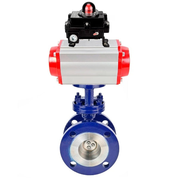 Vanne papillon d'eau Elephant WBV3EX-3432M-1W-F-ISO, matériau du corps - Acier au carbone, matériau du disque - Acier inoxydable AISI 316, joint - Métal, actionneur pneumatique PA-SA avec ressorts de rappel, , BKV APL-410N EX