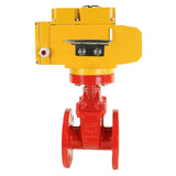 Válvula de compuerta de cuña 30c939r roja Elephant-GGG50-EPDM-F4-RED PSI232 clase 150 T=230-248°F conexión de brida, con cuña revestida de caucho EPDM, actuador eléctrico Elephant MT-380, 380V