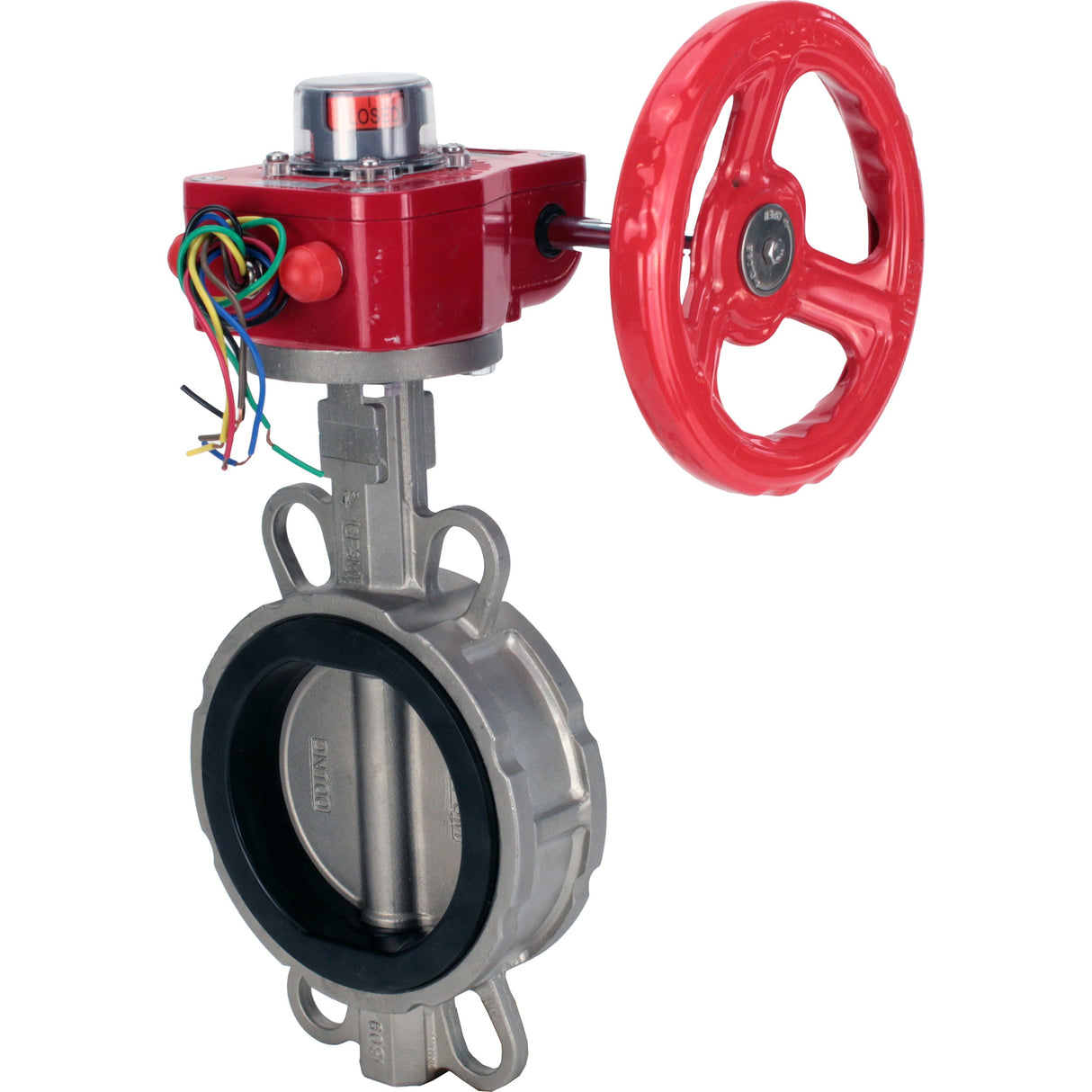 Vanne papillon d'eau Elephant WBV3131E-2W-Fb-H, matériau du corps - Acier inoxydable AISI 304, matériau du disque - Acier inoxydable AISI 304, joint - EPDM, réducteur HGBF RQN