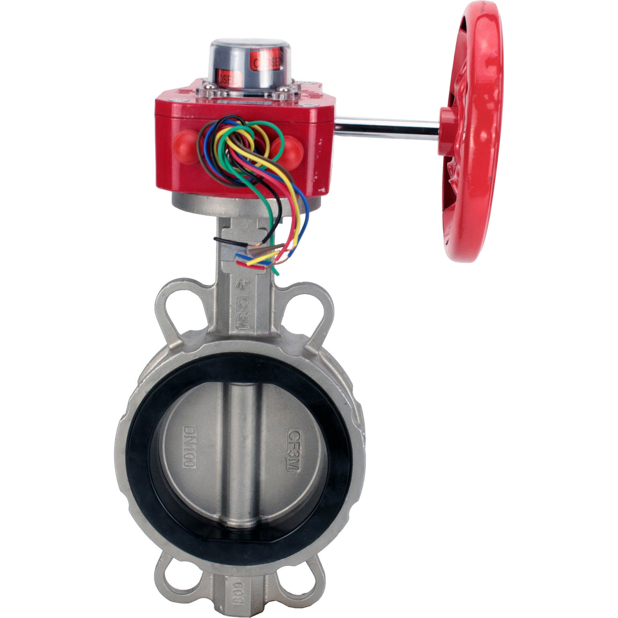 Vanne papillon d'eau Elephant WBV3131E-2W-Fb-H, matériau du corps - Acier inoxydable AISI 304, matériau du disque - Acier inoxydable AISI 304, joint - EPDM, réducteur HGBF RQN