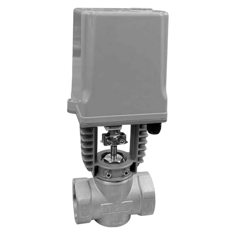 Two-way control valve Elephant VRg1-31M-LED-T, body material - stainless steel AISI 304, locking body material - stainless steel AISI 304, seal - metal, with electric drive DAV 24V