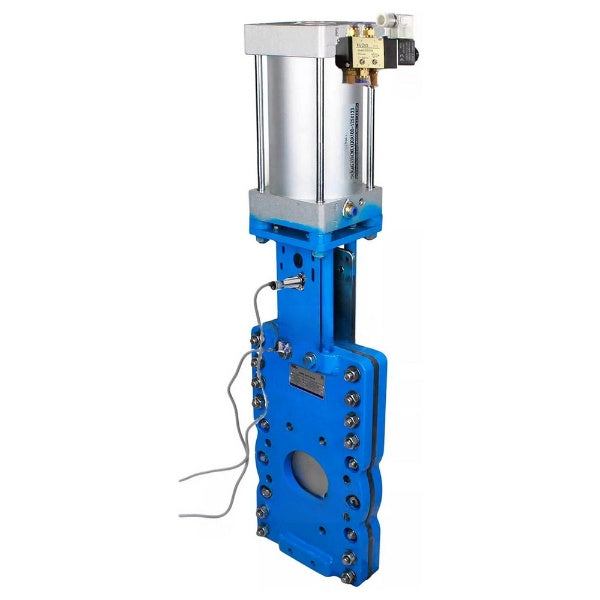 Gate valves Elephant GVKRT3431N-2W-Fb-2P interflanged, body - carbon steel WCB, gate - stainless steel 304, sealing - NBR, with pneumatic actuator, pneumatic valve 4V210-08 24V and induction sensors LJ12A3-4-J/EZ