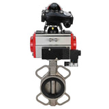 Válvula de mariposa de agua Elephant 316l-viton-sa-4m310-24v-apl210n, material del cuerpo - acero inoxidable AISI 316L, material del disco - acero inoxidable AISI 316L, sello - VITON, actuador neumático operado