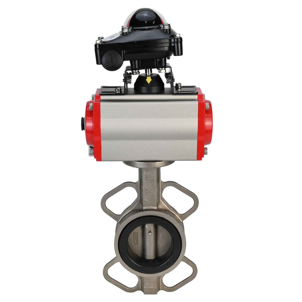 Válvula de mariposa de agua Elephant 316l-viton-sa-4m310-24v-apl210n, material del cuerpo - acero inoxidable AISI 316L, material del disco - acero inoxidable AISI 316L, sello - VITON, actuador neumático operado
