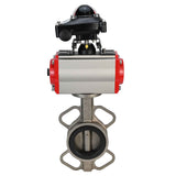 Válvula de mariposa de agua Elephant 316l-viton-sa-4m310-24v-apl210n, material del cuerpo - acero inoxidable AISI 316L, material del disco - acero inoxidable AISI 316L, sello - VITON, actuador neumático operado