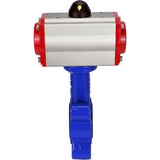Vanne papillon d'eau Elephant WBV1616E-2W-Fb-H, matériau du corps - fonte QT450, matériau du disque - fonte QT450, joint - EPDM, avec actionneur pneumatique double action PA-DA