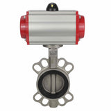 Vanne papillon d'eau Elephant WBV3131N-2W-Fb-H, matériau du corps - Acier inoxydable AISI 304, matériau du disque - Acier inoxydable AISI 304, joint - NBR, actionneur pneumatique PA-DA double action