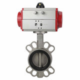 Vanne papillon d'eau Elephant WBV3131E-2W-Fb-H, matériau du corps - Acier inoxydable AISI 304, matériau du disque - Acier inoxydable AISI 304, joint - EPDM, actionneur pneumatique PA-DA double action