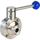 Vanne papillon d'eau Elephant WBV3131E-2W-CH, matériau du corps - Acier inoxydable AISI 304, matériau du disque - Acier inoxydable AISI 304, joint - EPDM, connexion - collier de serrage, poignée
