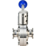 Vanne papillon d'eau Elephant WBV3131E-2W-CH, matériau du corps - Acier inoxydable AISI 304, matériau du disque - Acier inoxydable AISI 304, joint - EPDM, connexion - collier de serrage, poignée