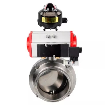 Butterfly valves Elephant WBV3131S-2W-C-H food grade stainless steel 304, seal - Silicon, with pneumatic actuator Elephant PA-SA-XXX, pneumatic distributor Elephant 4M310-08 220V and BKV Elephant APL-510N EX