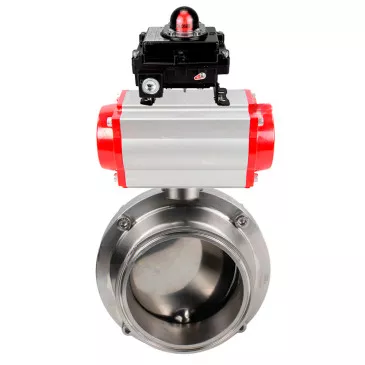Butterfly valves Elephant WBV3131S-2W-T-H food grade stainless steel 304, seal - Silicon, with pneumatic actuator Elephant PA-DA-XXX and BKV Elephant APL-410N EX