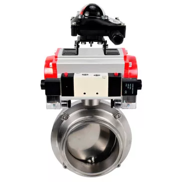 Butterfly valves Elephant WBV3131S-2W-C-H food grade stainless steel 304, seal - Silicon, with pneumatic drive Elephant PA-DA-XXX, pneumatic distributor Elephant 4V320-10 220V and BKV Elephant APL-210N