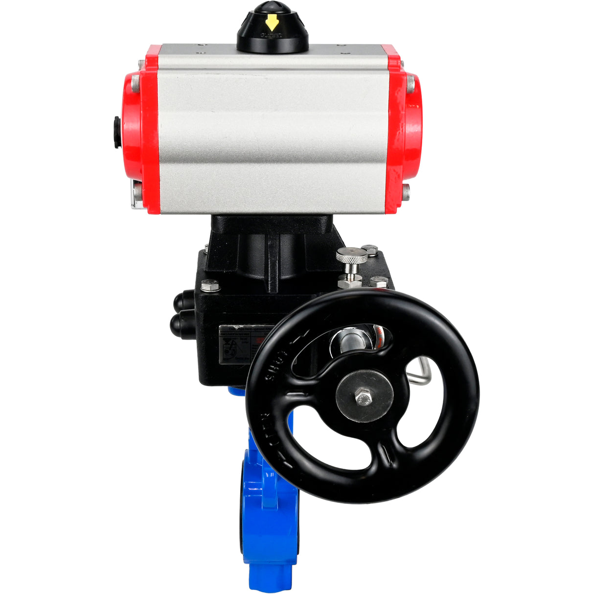 Válvula de mariposa de agua Elephant al-316l-epdm-elephant-da-4m310-110/220-hdm, material del cuerpo - aleación de aluminio, material del disco - acero inoxidable AISI 316L, sello - EPDM, actuador neumático operado