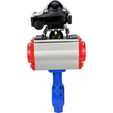 Válvula de mariposa de agua Elephant al-316l-epdm-elephant-da-apl210n, material del cuerpo - aleación de aluminio, material del disco - acero inoxidable AISI 316L, sello - EPDM, actuador neumático operado