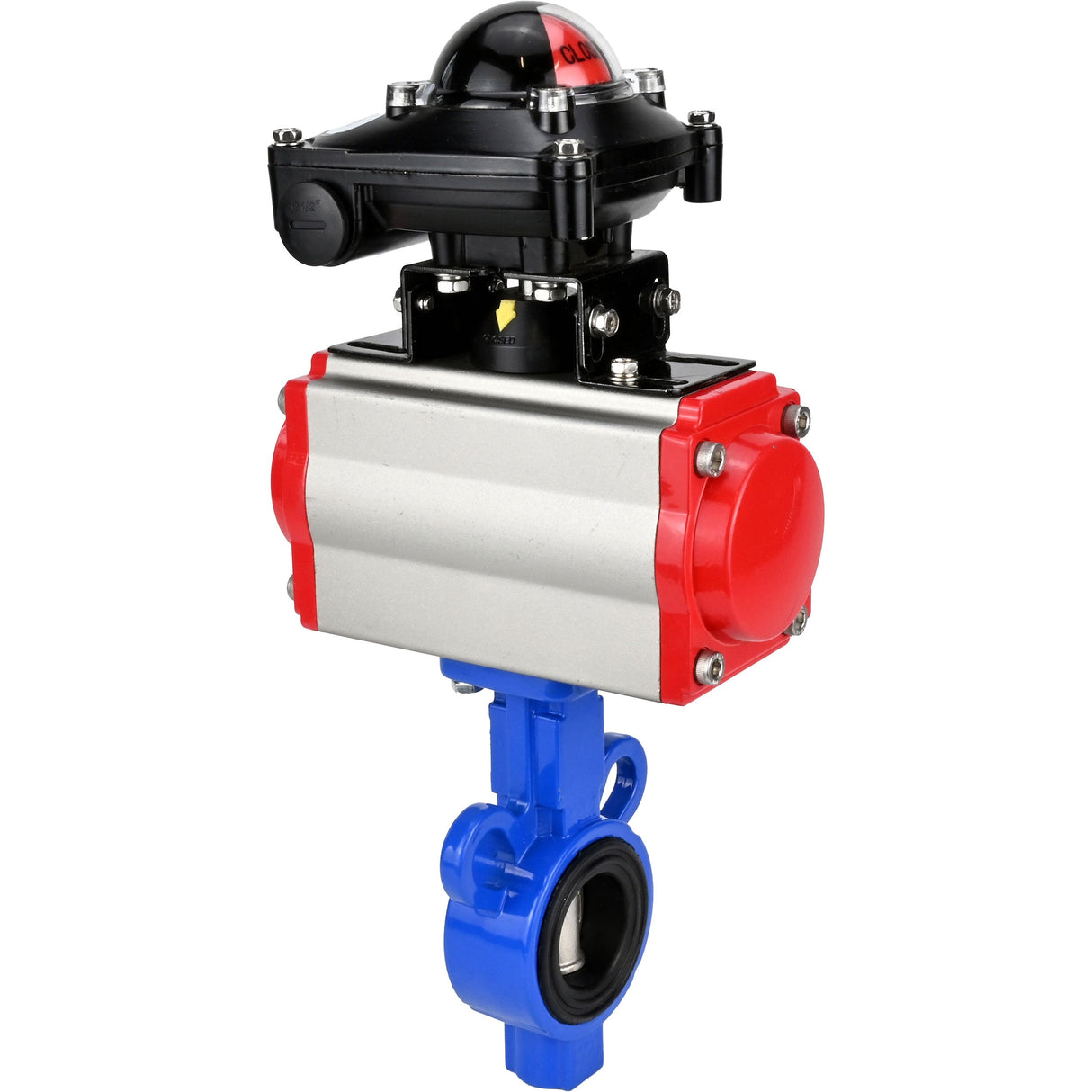 Válvula de mariposa de agua Elephant al-316l-epdm-elephant-da-apl210n, material del cuerpo - aleación de aluminio, material del disco - acero inoxidable AISI 316L, sello - EPDM, actuador neumático operado