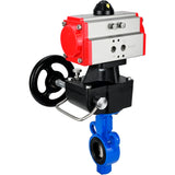 Válvula de mariposa de agua Elephant al-316l-epdm-elephant-da-hdm, material del cuerpo - aleación de aluminio, material del disco - acero inoxidable AISI 316L, sello - EPDM, actuador neumático operado