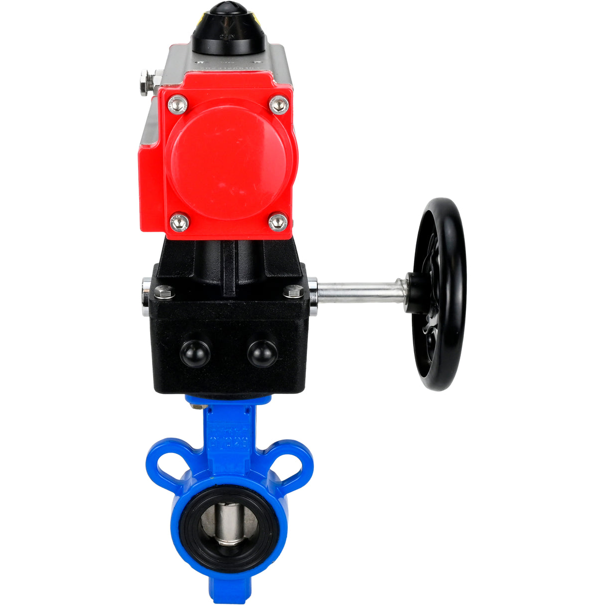 Válvula de mariposa de agua Elephant al-316l-epdm-elephant-da-hdm, material del cuerpo - aleación de aluminio, material del disco - acero inoxidable AISI 316L, sello - EPDM, actuador neumático operado