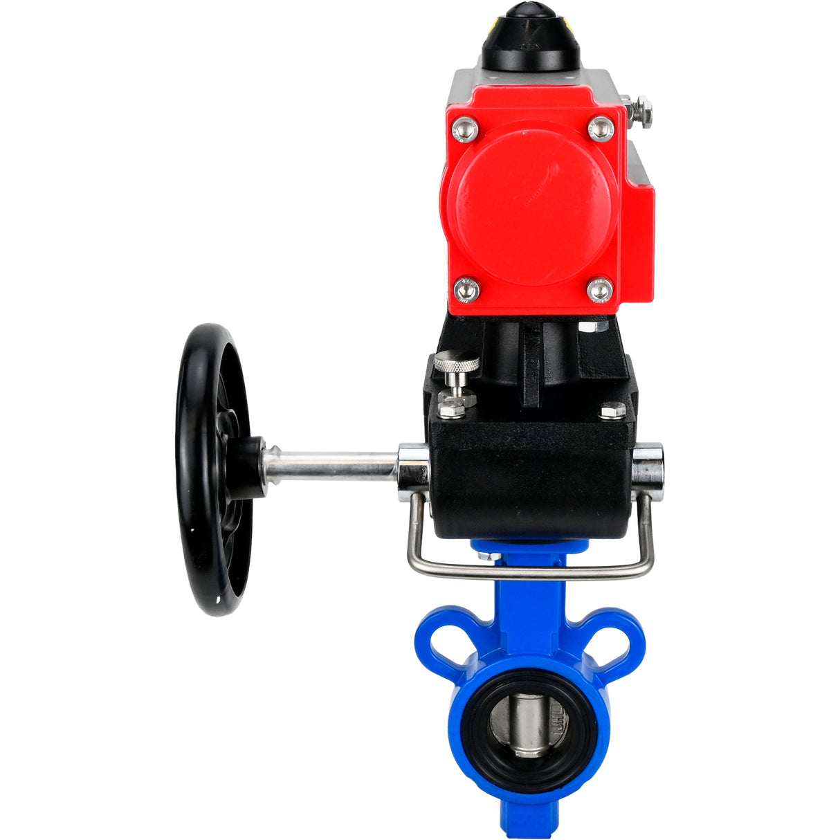 Válvula de mariposa de agua Elephant al-316l-epdm-elephant-da-hdm, material del cuerpo - aleación de aluminio, material del disco - acero inoxidable AISI 316L, sello - EPDM, actuador neumático operado