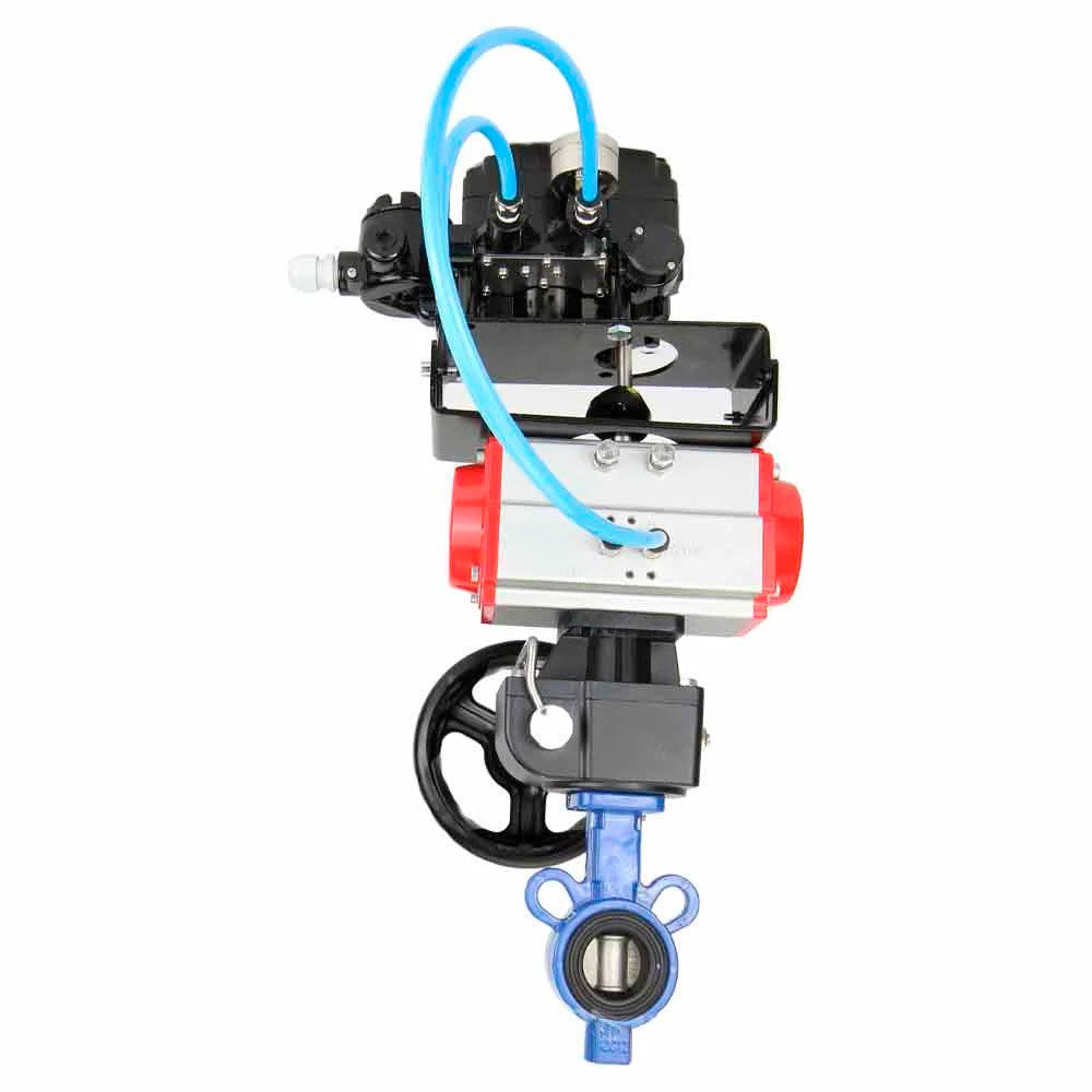 Válvula de mariposa de agua Elephant al-316l-epdm-elephant-da-yt1000rsn-hdm, material del cuerpo - aleación de aluminio, material del disco - acero inoxidable AISI 316L, sello - EPDM, actuador neumático operado