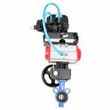 Válvula de mariposa de agua Elephant al-316l-epdm-elephant-da-yt1000rsn-hdm, material del cuerpo - aleación de aluminio, material del disco - acero inoxidable AISI 316L, sello - EPDM, actuador neumático operado