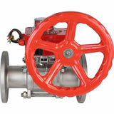 Válvula de bola de acero inoxidable Elephant ksfpt-316-180-hgbf, material del cuerpo - acero inoxidable AISI 316, material de la bola - acero inoxidable AISI 316, sello - PTFE, operada por manija