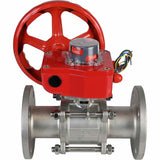 Válvula de bola de acero inoxidable Elephant ksfpt-316-180-hgbf, material del cuerpo - acero inoxidable AISI 316, material de la bola - acero inoxidable AISI 316, sello - PTFE, operada por manija