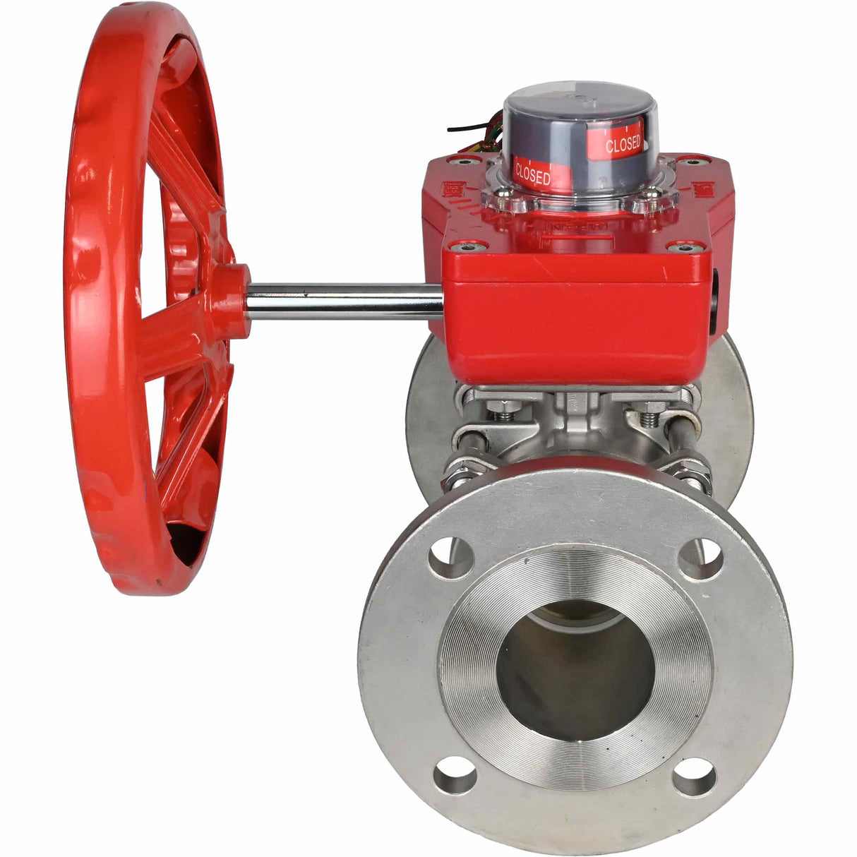 Válvula de bola de acero inoxidable Elephant ksfpt-316-180-hgbf, material del cuerpo - acero inoxidable AISI 316, material de la bola - acero inoxidable AISI 316, sello - PTFE, operada por manija