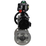 Ball valves Elephant BV3232P(2pc)-FP-F-ISO-H DN80-100 16 bar, full bore flanged, stainless steel SS316, seal - PTFE, with pneumatic actuator PA-DA-105-1 double acting, with pneumatic distributor 4M310-08 220V , with LSU APL-510N EX