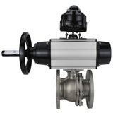 Ball valves Elephant BV3232P(2pc)-FP-F-ISO-H DN80-100 16 bar, full bore flanged, stainless steel SS316, seal - PTFE, with pneumatic actuator PA-DA-105-1 double acting, with pneumatic distributor 4M310-08 220V , with LSU APL-510N EX