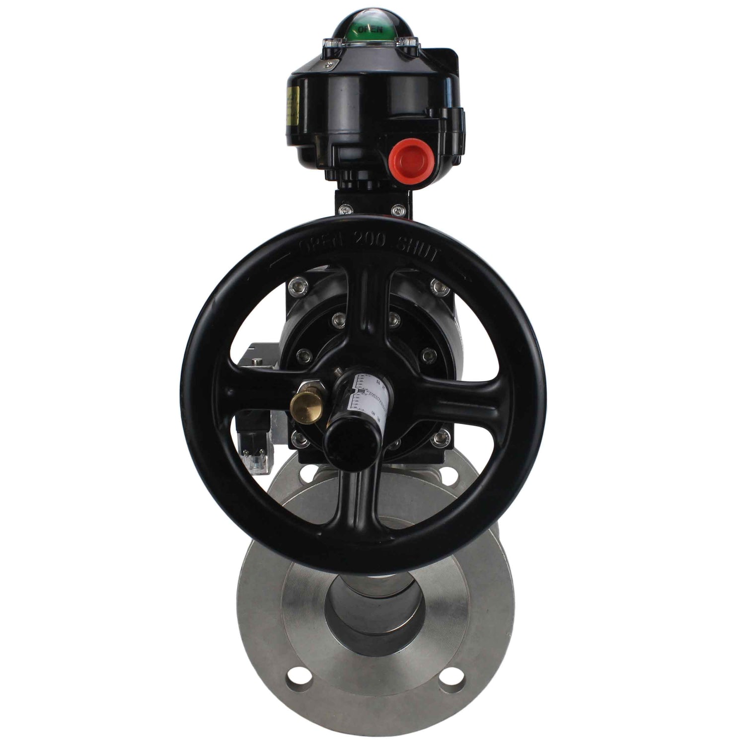 Ball valves Elephant BV3232P(2pc)-FP-F-ISO-H DN80-100 16 bar, full bore flanged, stainless steel SS316, seal - PTFE, with pneumatic actuator PA-DA-105-1 double acting, with pneumatic distributor 4M310-08 NAMUR 220V , with LSU APL-510N EX