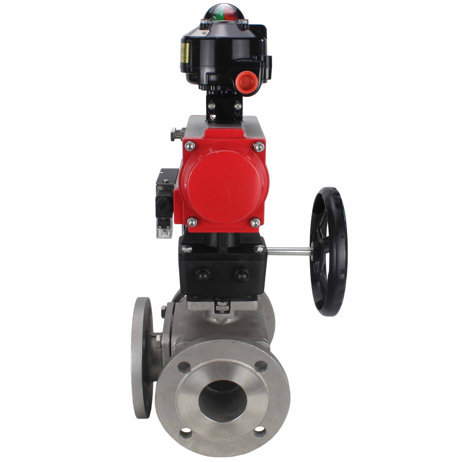 Ball valves Elephant BV3232P(4pc)-FP-3WL-F-ISO-H 16 bar full bore, flanged, stainless steel body. steel SS316, ISO flange F03/F04-F10/F12, square 9x9-19x19, with pneumatic actuator PA-DA, PN/distributor 4M310-08 220V, LSU APL-510N EX and Doubler MON3-700-