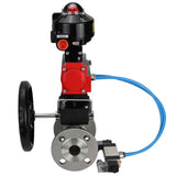 Ball valves Elephant BV3131P(3pc)-FP-F-ISO-H flanged, full bore, three-piece, stainless steel body. steel SS304, seal - PTFE, with pneumatic drive Elephant PA-DA 052-130 pneumatic distributor 4V320-08 gearbox MON LSU APL-510N-EX