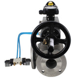 Ball valves Elephant BV3232P(4pc)-FP-3WL-F-ISO-H DN100 16 bar full bore, flanged, body - stainless steel SS316, ISO flange F10/F12, square 19x19, with double pneumatic actuator PA-DA-105-1 action, pneumatic distributor 4V320-8 220V and LSU APL-210N