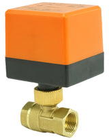 Válvula de bola de latón con puerto estándar roscado NPT/BSP Elephant RP.BRASS.120.MM 232 PSI con accionamiento eléctrico 110VAC sin interruptores de límite