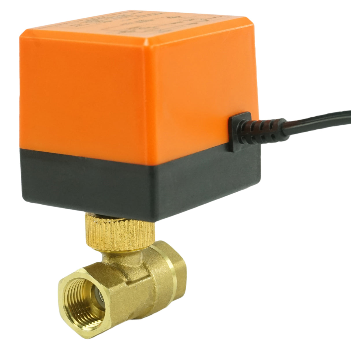 Válvula de bola de latón con puerto estándar roscado NPT/BSP Elephant RP.BRASS.120.MM 232 PSI con accionamiento eléctrico 110VAC sin interruptores de límite