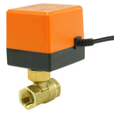 Válvula de bola de latón con puerto estándar roscado NPT/BSP Elephant RP.BRASS.120.MM 232 PSI con accionamiento eléctrico 110VAC sin interruptores de límite