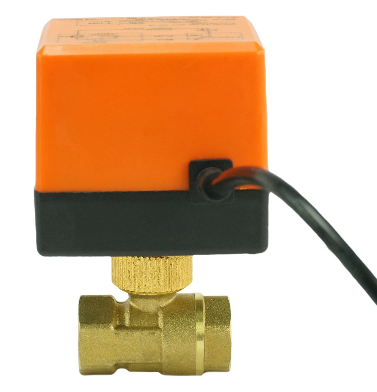 Válvula de bola de latón con puerto estándar roscado NPT/BSP Elephant RP.BRASS.120.MM 232 PSI con accionamiento eléctrico 110VAC sin interruptores de límite