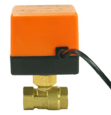 Válvula de bola de latón con puerto estándar roscado NPT/BSP Elephant RP.BRASS.120.MM 232 PSI con accionamiento eléctrico 110VAC sin interruptores de límite