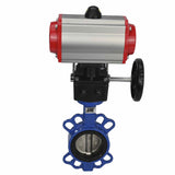 Válvula de mariposa de agua Elephant st-316l-viton-da-4m310-24v-hdm, material del cuerpo - acero al carbono WCB, material del disco - acero inoxidable AISI 316L, sello - VITON, actuador neumático operado