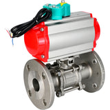 Ball valves Elephant BV3232P(3pc)-FP-F-ISO-H DN15-100 16/40 bar full-bore three-piece, flanged, 316 stainless steel, seal - PTFE, with pneumatic actuator PA-SA and ALS200D magnetic switch