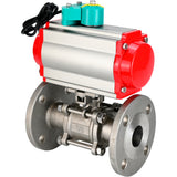 Ball valves Elephant BV3232P(3pc)-FP-F-ISO-H DN15-100 16/40 bar full-bore three-piece, flanged, 316 stainless steel, seal - PTFE, with pneumatic actuator PA-SA and ALS200D magnetic switch