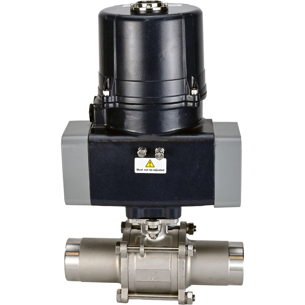 Ball valves Elephant BV3131P(3pc)-FP-W-ISO-H LONG full bore, welded, body - stainless steel SS304, seal - PTFE, with electric quarter turn actuator Elephant QTSA-N-EM-O0-220VAC