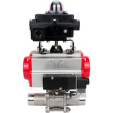 Vannes à boisseau sphérique Elephant BV3131P(3pc)-FP-W-ISO-H LONG DN10-150 passage intégral, corps - acier inoxydable 304, soudé, avec actionneur pneumatique PA-DA, distributeur pneumatique 4M310-08 24V et bloc de fin de course APL-410N EX