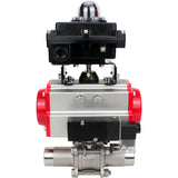 Vannes à boisseau sphérique Elephant BV3131P(3pc)-FP-W-ISO-H LONG DN10-150 passage intégral, corps - acier inoxydable 304, à souder, avec actionneur pneumatique PA-DA, distributeur pneumatique 4M310-08 220V et bloc de fin de course APL-410N EX