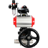 Vannes à boisseau sphérique Elephant BV3131P(3pc)-FP-W-ISO-H LONG DN50-150 passage intégral, corps - acier inoxydable 304, à souder, avec actionneur pneumatique PA-DA, distributeur pneumatique 4M310-08 220V, réducteur MON, BKV APL-210N et BPV AFC2000