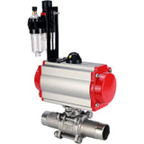 Vannes à boisseau sphérique Elephant BV3131P(3pc)-FP-W-ISO-H LONG passage intégral, corps - acier inoxydable 304, à souder, avec actionneur pneumatique Elephant PA-SA, distributeur pneumatique 4M310-08 220V et BPV AFC2000